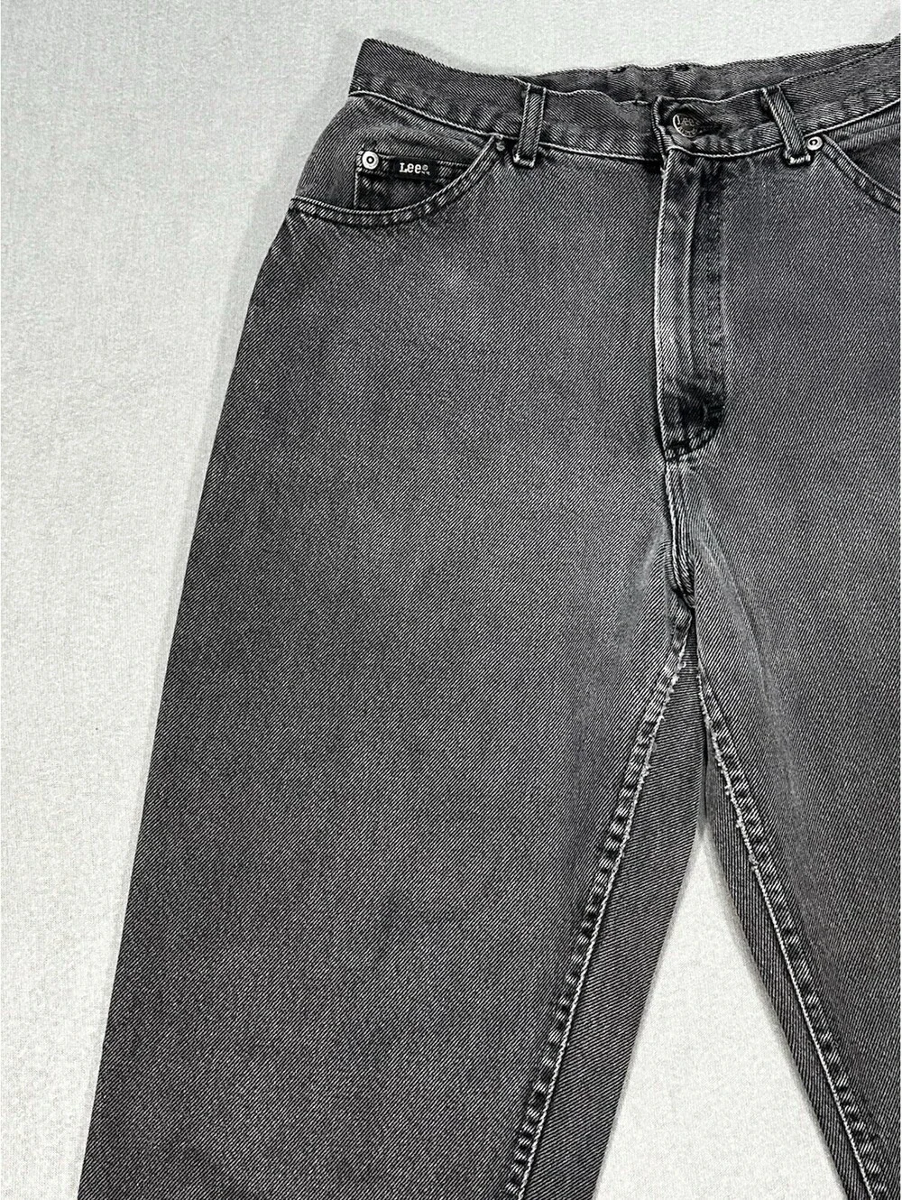 Lee Vintage Black Denim Jeans USA Made 28x28 Heart Patch Repair Mom Fit 12